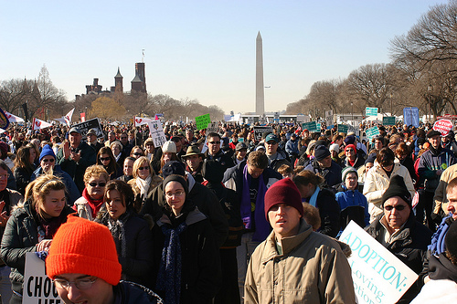 This picture was taken from the middle of the crowd.